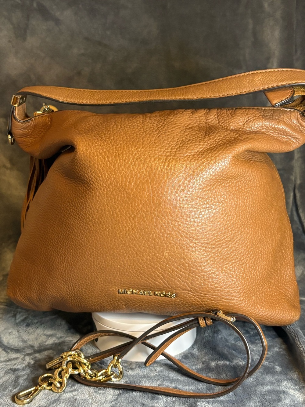 Michael Kors Weston Brown Pebbled Leather Shoulder Hobo - Picture 2 of 14